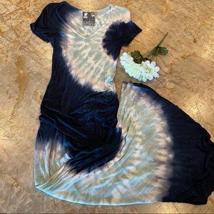 Young Fabulous & Broke Blue Tie Dye Maxi Dress